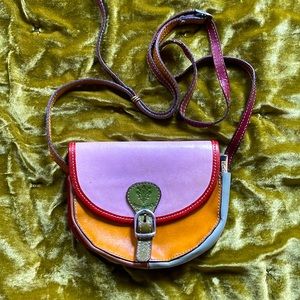 Genuine Italian Leather Colorblock Bag